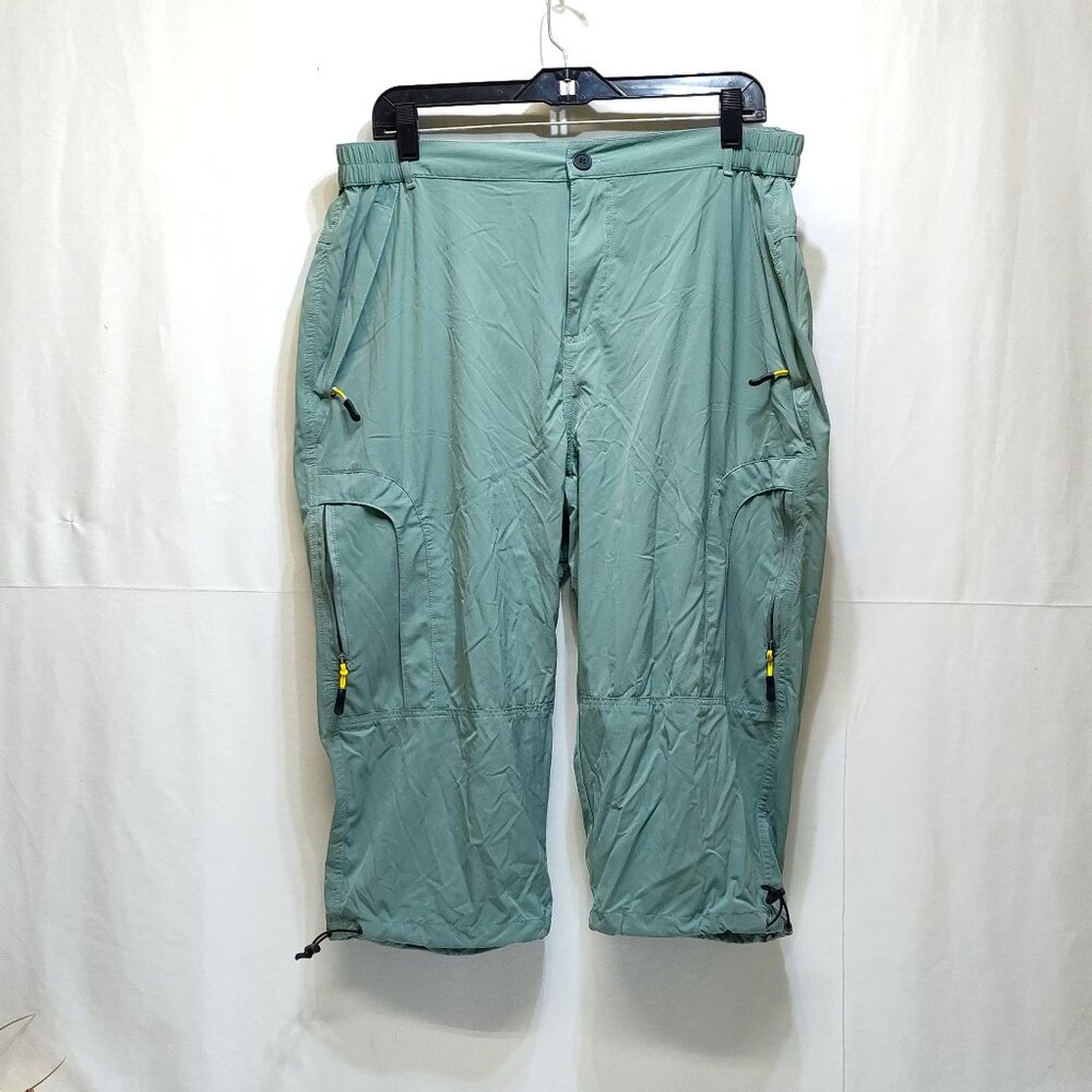 Hiking Cargo Shorts Zippered Front & Cargo Pockets Elastic Waist Women W36 EUC